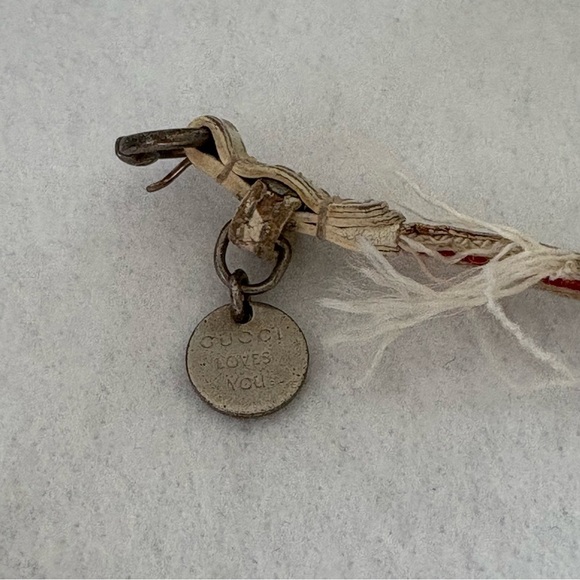 GUCCI LOVES YOU Bracelet for Japan Red White Stripe Hanging Charm - Picture 5 of 13